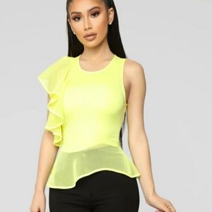 Ruffle Yellow Top